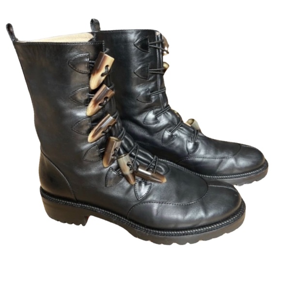 Christian Louboutin biker combat boots black ankle boots - Picture 4 of 14